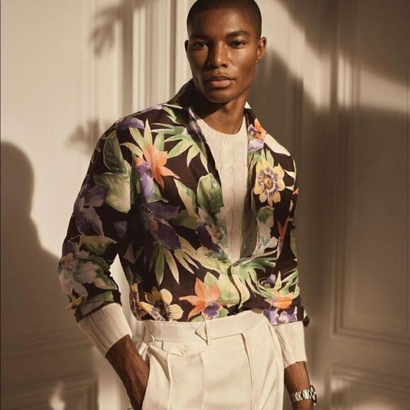 Ralph Lauren Spring 2021 Collection Brown Multi Hailey Floral Print Cady Blouse - Picture 12 of 16